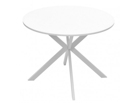 Стол ВЕГА D100 Белый, стекло/ белый каркас в Набережных Челнах