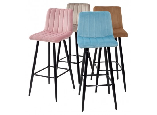 Барный стул DERRY G108-17 живой коралл, велюр в Набережных Челнах