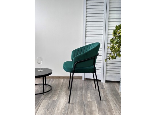 Стул JUST, цвет Velutto 33 Изумрудный, велюр / черный каркас в Набережных Челнах