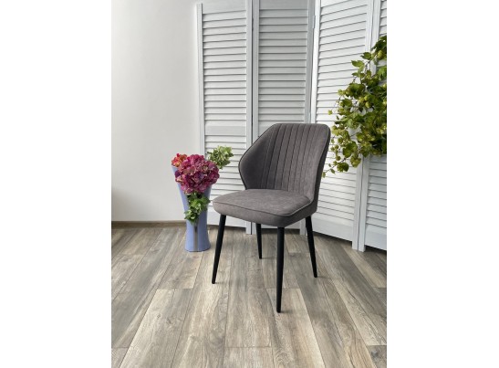 Стул VENA, цвет B28 Темно-серый, велюр/ черный каркас в Набережных Челнах