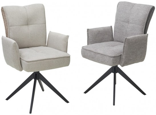 Стул PONCE 360 град. поворот. Brego-07 Серый, ткань/ XD841-16 Серый, букле/ Черный, ®DISAUR в Набережных Челнах