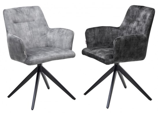 Стул DANTE 360 град. поворот. VT5001-3 античный серый, велюр без "пальчиковый"/ черный, DISAUR в Набережных Челнах