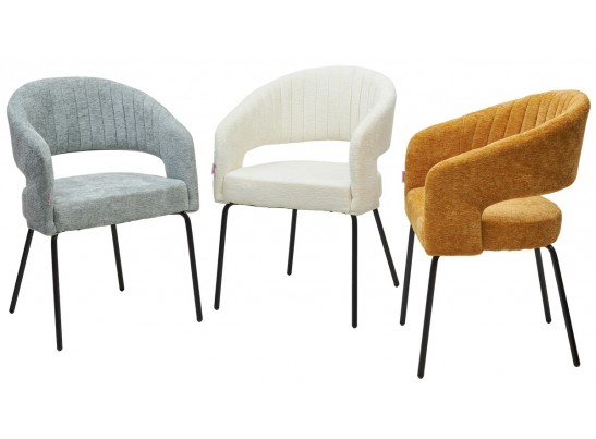 Стул SNUG 3018-01 белый, шенилл / черный каркас, ®DISAUR в Набережных Челнах