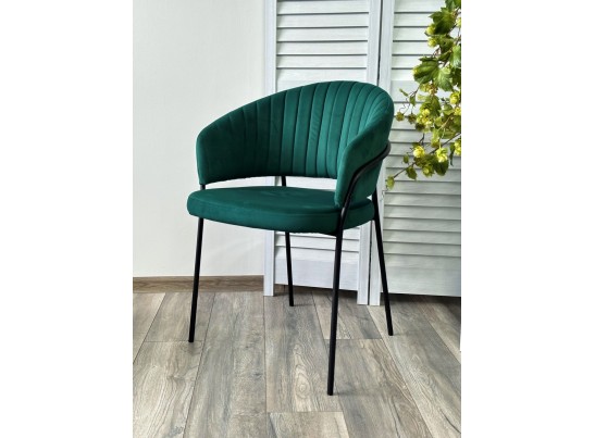 Стул JUST, цвет Velutto 33 Изумрудный, велюр / черный каркас в Набережных Челнах
