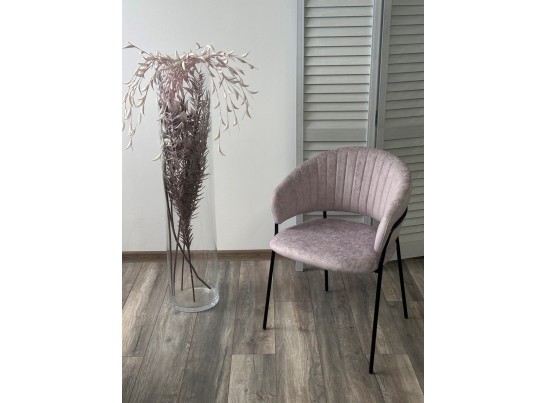 Стул ГЕММА, цвет RAIN 10 lavanda, велюр / черный каркас в Набережных Челнах