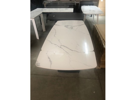 Стол ALATRI 120 GLOSS STATUARIO WHITE SINTERED STONE / BLACK в Набережных Челнах