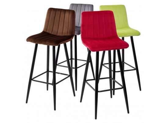 Барный стул DERRY G108-17 живой коралл, велюр в Набережных Челнах