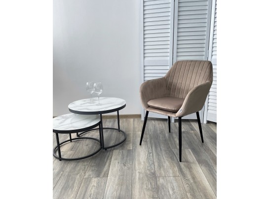 Стул ALABAMA BLUVEL-40 BEIGE, велюр / черный каркас в Набережных Челнах