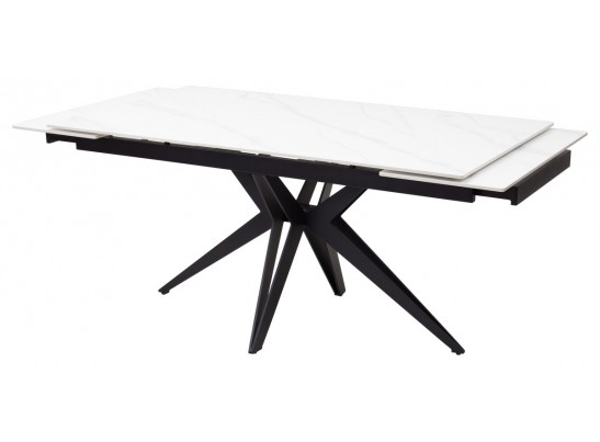 Стол FORIO 160 MATT WHITE MARBLE SOLID CERAMIC / BLACK, ®DISAUR в Набережных Челнах