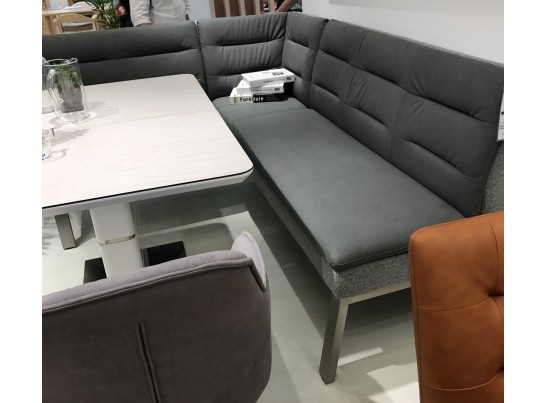 Скамья угловая MALIAN GREY 211х171,5 см, экокожа + ткань в Набережных Челнах