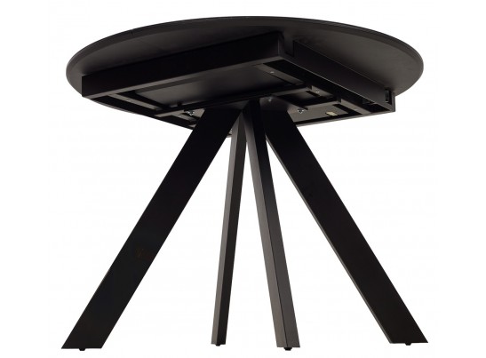 Стол БОНЖУР 100 ЧЕРНЫЙ МРАМОР, черная шагрень, стекло / ЧЕРНЫЙ каркас в Набережных Челнах