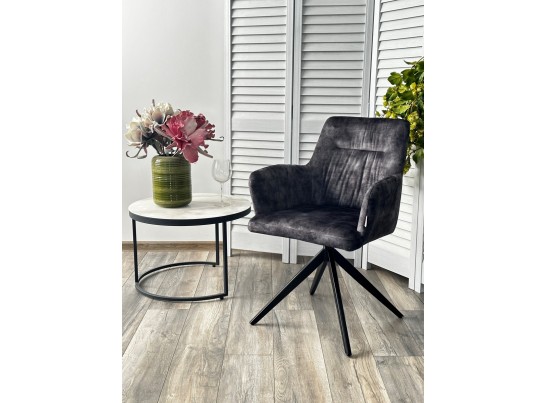 Стул DANTE 360 град. поворот. VT5001-3 античный серый, велюр без "пальчиковый"/ черный, DISAUR в Набережных Челнах