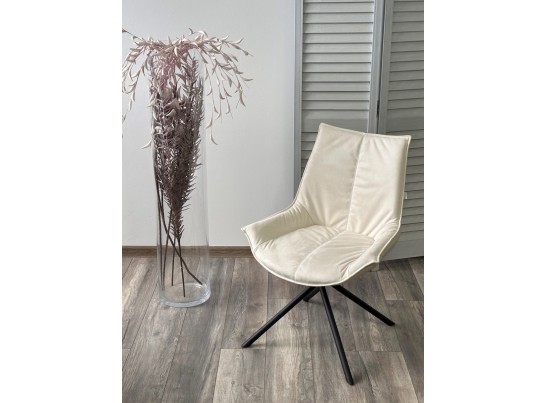 Стул ОСЛО Atmocfera 010 Бежевый / Orakul 160 Белый / Черный каркас M-City в Набережных Челнах