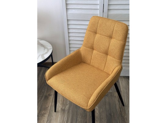 Стул CARACAS Barrel-48 Горчичный, ткань / черный каркас / Товарный знак DISAUR в Набережных Челнах