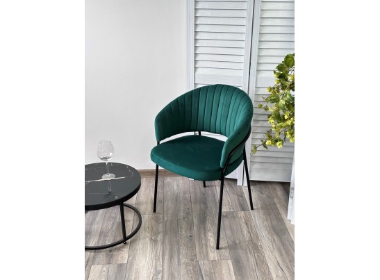 Стул JUST, цвет Velutto 33 Изумрудный, велюр / черный каркас в Набережных Челнах