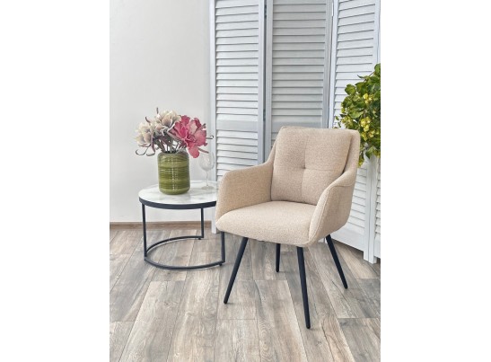 Стул VALLEYS Бежевый Lake-110, ткань / черный каркас / Товарный знак DISAUR