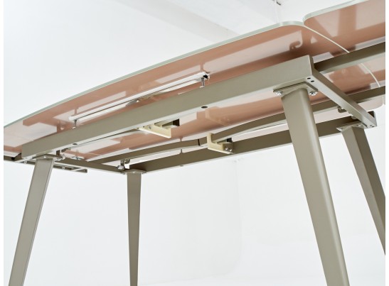 Стол ELIOT 120 GREY9 матовое стекло цвет шампань/ GREY9 каркас в Набережных Челнах