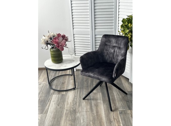 Стул DANTE 360 град. поворот. VT5001-3 античный серый, велюр без "пальчиковый"/ черный, DISAUR в Набережных Челнах