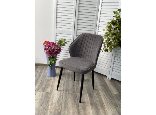 Стул VENA, цвет B28 Темно-серый, велюр/ черный каркас в Набережных Челнах
