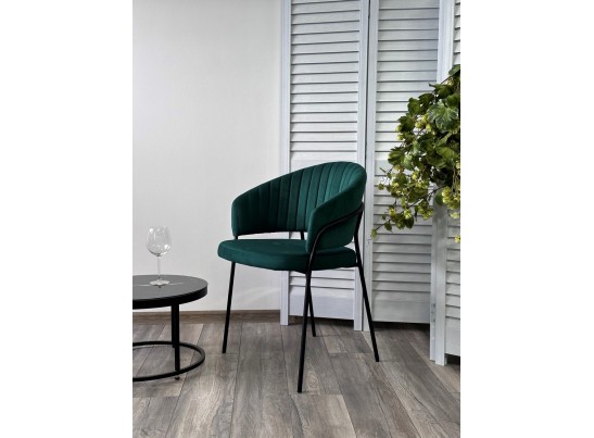 Стул JUST, цвет Velutto 33 Изумрудный, велюр / черный каркас в Набережных Челнах