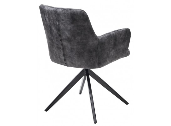 Стул DANTE 360 град. поворот. VT5001-3 античный серый, велюр без "пальчиковый"/ черный, DISAUR в Набережных Челнах