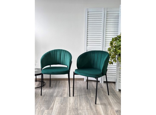Стул JUST, цвет Velutto 33 Изумрудный, велюр / черный каркас в Набережных Челнах