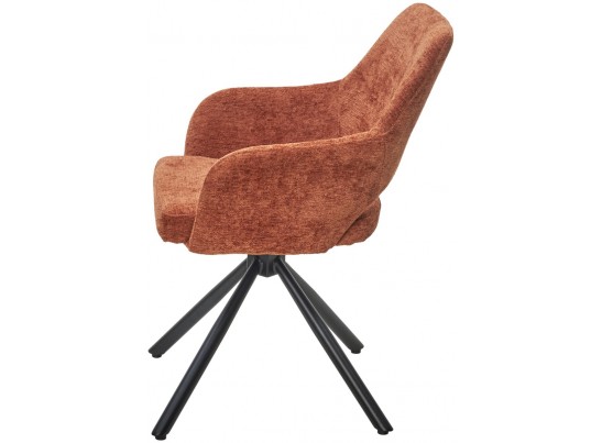 Стул НУРИ (NURI) 180 град. поворот. цвет 3018-09 терракотовый, шенилл/ черный каркас, ®DISAUR в Набережных Челнах