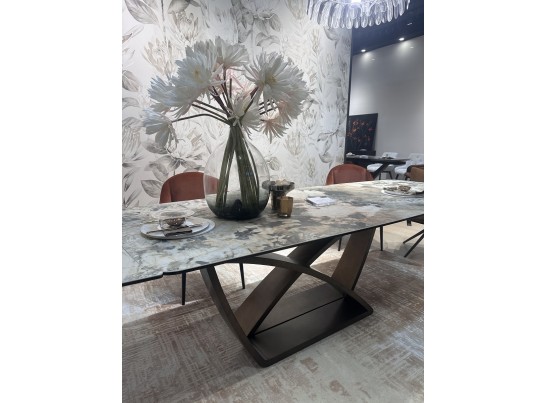 Стол ALONSO 200 TL-137 матовый, итальянская керамика/медный брашированный каркас, ®DISAUR в Набережных Челнах