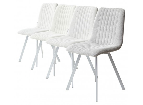 Стул ELVIS WZ2042-19 галечный серый фактурный велюр/ белый каркас в Набережных Челнах