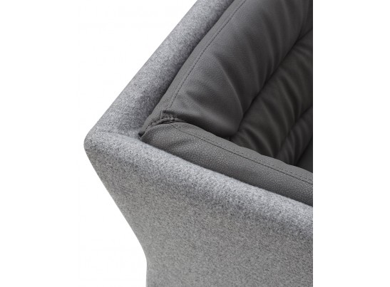 Скамья угловая MALIAN GREY 211х171,5 см, экокожа + ткань в Набережных Челнах