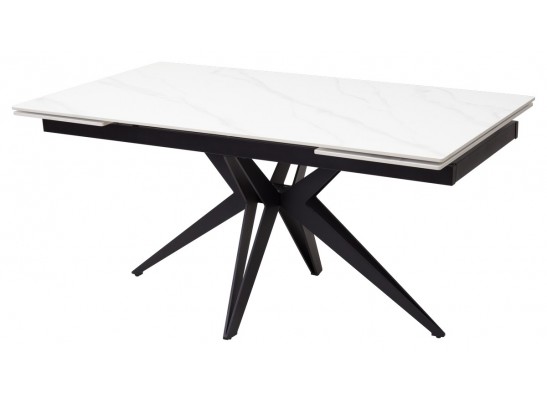 Стол FORIO 160 MATT WHITE MARBLE SOLID CERAMIC / BLACK, ®DISAUR в Набережных Челнах