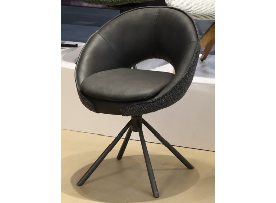 Стул ANABEL 360 град. поворот Черный Maison 99# / OTE COBBLE 457 / серый каркас, ®DISAUR