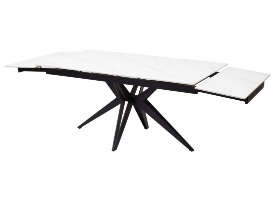 Стол FORIO 160 MATT WHITE MARBLE SOLID CERAMIC / BLACK, ®DISAUR в Набережных Челнах