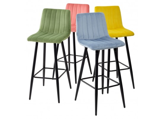 Барный стул DERRY G108-17 живой коралл, велюр в Набережных Челнах