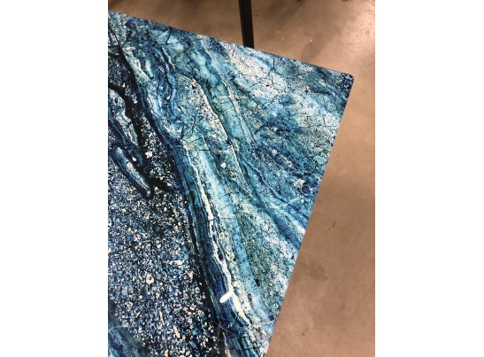 Стол Франк 180 АКВАМАРИН, стекло / АКВАМАРИН-ЧЕРНЫЙ в Набережных Челнах