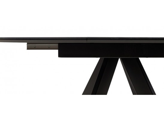 Стол БОНЖУР 100 ЧЕРНЫЙ МРАМОР, черная шагрень, стекло / ЧЕРНЫЙ каркас в Набережных Челнах