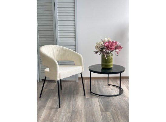 Стул SNUG 3018-01 белый, шенилл / черный каркас, ®DISAUR в Набережных Челнах