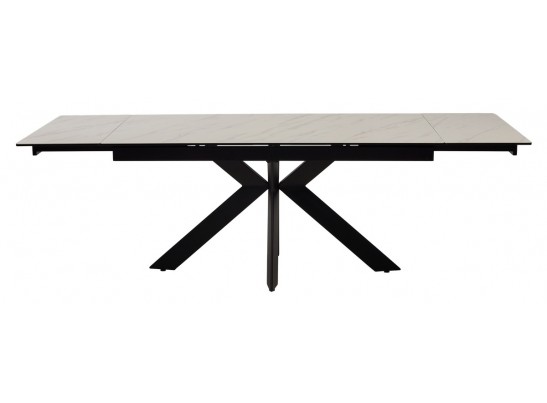 Стол BELLUNO 160 MARBLES KL-99 Белый мрамор матовый, итальянская керамика/ черный каркас, ®DISAUR в Набережных Челнах