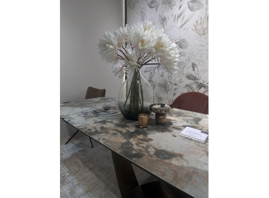 Стол ALONSO 200 TL-137 матовый, итальянская керамика/медный брашированный каркас, ®DISAUR в Набережных Челнах