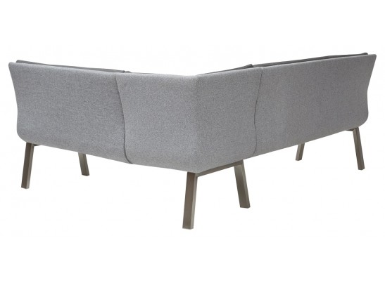 Скамья угловая MALIAN GREY 211х171,5 см, экокожа + ткань в Набережных Челнах