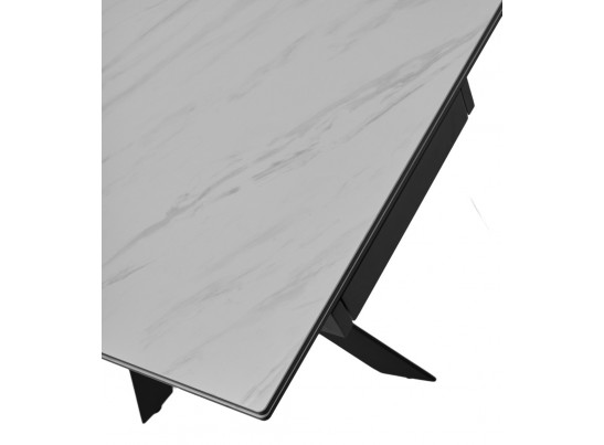 Стол BELLUNO 160 MARBLES KL-99 Белый мрамор матовый, итальянская керамика/ черный каркас, ®DISAUR в Набережных Челнах