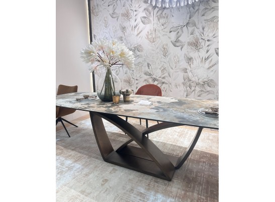 Стол ALONSO 200 TL-137 матовый, итальянская керамика/медный брашированный каркас, ®DISAUR в Набережных Челнах