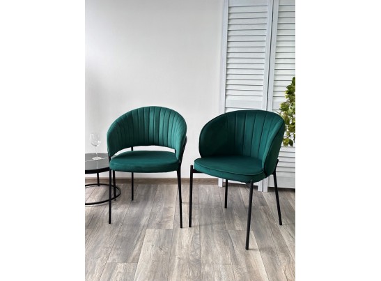 Стул JUST, цвет Velutto 33 Изумрудный, велюр / черный каркас в Набережных Челнах