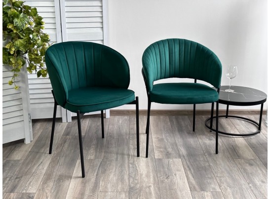 Стул JUST, цвет Velutto 33 Изумрудный, велюр / черный каркас в Набережных Челнах