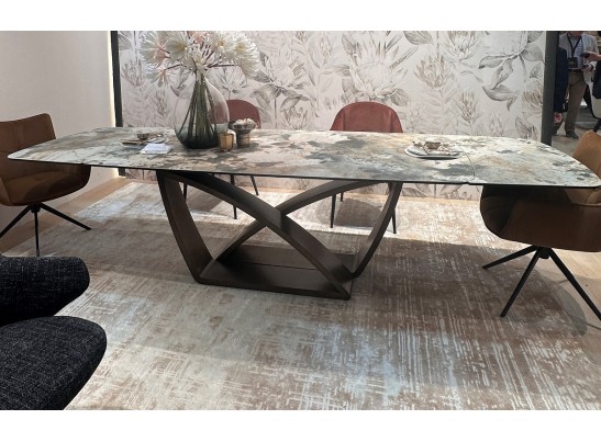 Стол ALONSO 200 TL-137 матовый, итальянская керамика/медный брашированный каркас, ®DISAUR в Набережных Челнах