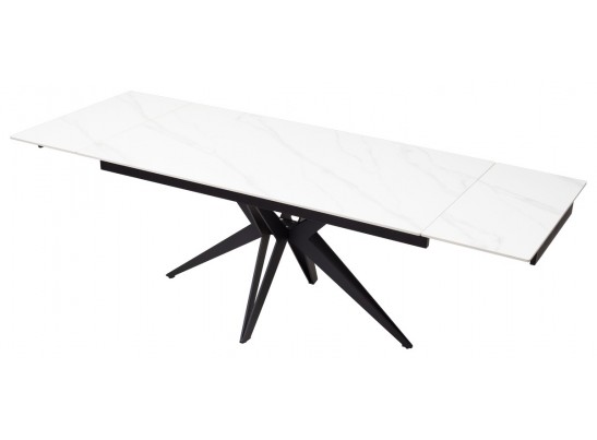 Стол FORIO 160 MATT WHITE MARBLE SOLID CERAMIC / BLACK, ®DISAUR в Набережных Челнах