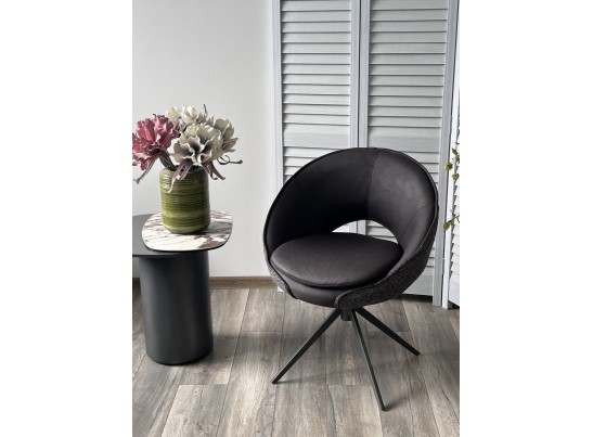 Стул ANABEL 360 град. поворот Черный Maison 99# / OTE COBBLE 457 / серый каркас, ®DISAUR