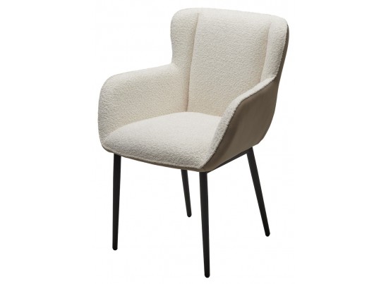 Стул VOLCANO Белый Wales-101, ткань / светло-бежевый Maison 09, экокожа/ черный каркас, DISAUR в Набережных Челнах