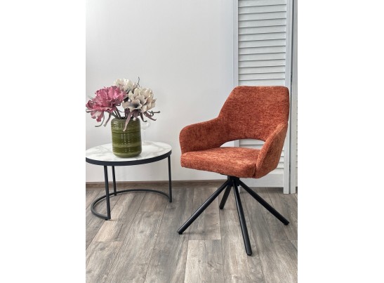 Стул НУРИ (NURI) 180 град. поворот. цвет 3018-09 терракотовый, шенилл/ черный каркас, ®DISAUR в Набережных Челнах