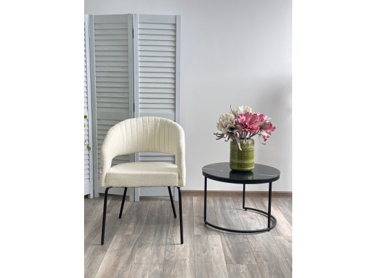 Стул SNUG 3018-01 белый, шенилл / черный каркас, ®DISAUR в Набережных Челнах